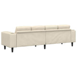 Sofa en tissu avec coussin Crème 208 cm Tissu en velours côtelé
