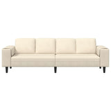 Sofa en tissu avec coussin Crème 208 cm Tissu en velours côtelé