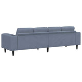 Sofa en tissu avec coussin Bleu 208 cm Tissu en velours côtelé