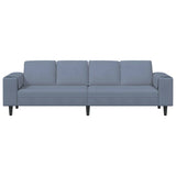 Sofa en tissu avec coussin Bleu 208 cm Tissu en velours côtelé