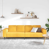 Sofa en tissu avec coussin Jaune clair Tissu en velours côtelé