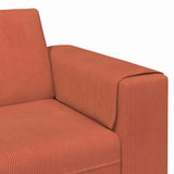 Sofa en tissu avec coussin Rouge orange Tissu en velours côtelé