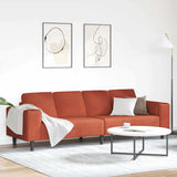 Sofa en tissu avec coussin Rouge orange Tissu en velours côtelé