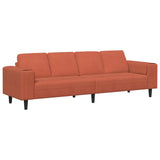 Sofa en tissu avec coussin Rouge orange Tissu en velours côtelé