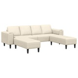 Sofa en tissu avec coussin Crème 208 cm Tissu en velours côtelé