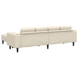 Sofa en tissu avec coussin Crème 208 cm Tissu en velours côtelé