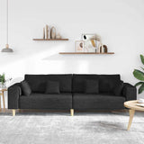 Sofa en tissu avec coussin Noir 208 cm tissu