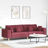 Sofa en tissu avec coussin Bordeaux 208 cm tissu