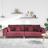 Sofa en tissu avec coussin Bordeaux 208 cm tissu