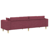 Sofa en tissu avec coussin Bordeaux 208 cm tissu