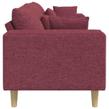 Sofa en tissu avec coussin Bordeaux 208 cm tissu