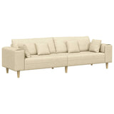 Sofa en tissu avec coussin Crème 208 cm tissu
