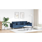 Sofa en tissu avec coussin Bleu 208 cm tissu