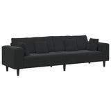 Canapé en velours avec coussin Noir 208 cm Velours