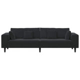 Canapé en velours avec coussin Noir 208 cm Velours
