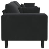 Canapé en velours avec coussin Noir 208 cm Velours