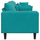 Canapé en velours avec coussin Turquoise 208 cm Velours