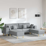 Sofa en tissu avec coussin Gris clair 208 cm tissu
