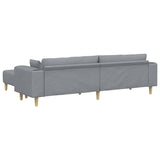 Sofa en tissu avec coussin Gris clair 208 cm tissu