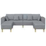 Sofa en tissu avec coussin Gris clair 208 cm tissu