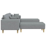 Sofa en tissu avec coussin Gris clair 208 cm tissu