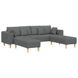 Sofa en tissu avec coussin Gris foncé 208 cm tissu