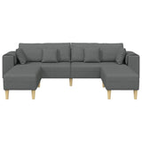 Sofa en tissu avec coussin Gris foncé 208 cm tissu
