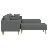 Sofa en tissu avec coussin Gris foncé 208 cm tissu