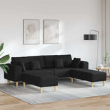 Sofa en tissu avec coussin Noir 208 cm tissu