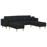 Sofa en tissu avec coussin Noir 208 cm tissu