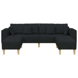 Sofa en tissu avec coussin Noir 208 cm tissu