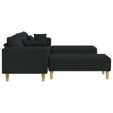 Sofa en tissu avec coussin Noir 208 cm tissu