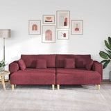 Sofa en tissu avec coussin Bordeaux 208 cm tissu