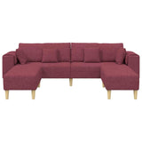Sofa en tissu avec coussin Bordeaux 208 cm tissu