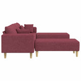Sofa en tissu avec coussin Bordeaux 208 cm tissu