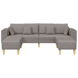 Sofa en tissu avec coussin Taupe 208 cm tissu