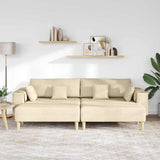 Sofa en tissu avec coussin Crème 208 cm tissu