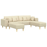 Sofa en tissu avec coussin Crème 208 cm tissu