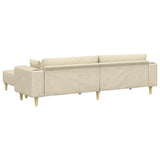 Sofa en tissu avec coussin Crème 208 cm tissu