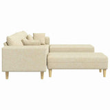 Sofa en tissu avec coussin Crème 208 cm tissu