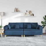Sofa en tissu avec coussin Bleu 208 cm tissu