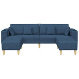 Sofa en tissu avec coussin Bleu 208 cm tissu
