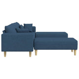 Sofa en tissu avec coussin Bleu 208 cm tissu