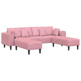 Canapé en velours avec coussin 3 pcs Rose 208 cm Velours