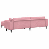 Canapé en velours avec coussin 3 pcs Rose 208 cm Velours