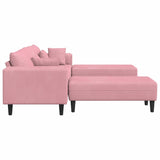 Canapé en velours avec coussin 3 pcs Rose 208 cm Velours