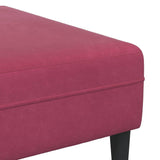 Canapé en velours avec coussin 3 pcs Bordeaux 208 cm Velours