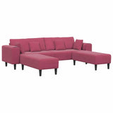 Canapé en velours avec coussin 3 pcs Bordeaux 208 cm Velours