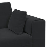 Canapé en velours avec coussin 3 pcs Noir 208 cm Velours