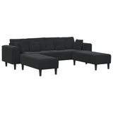 Canapé en velours avec coussin 3 pcs Noir 208 cm Velours